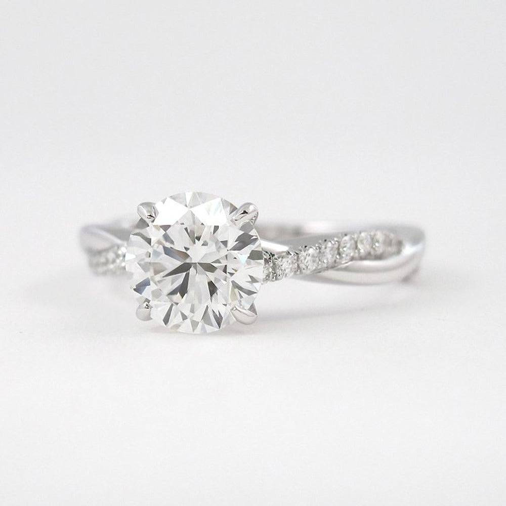 Moissanite Round Cut Twisted Ring For Women