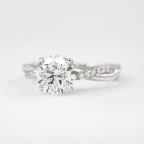 Moissanite Round Cut Twisted Ring For Women