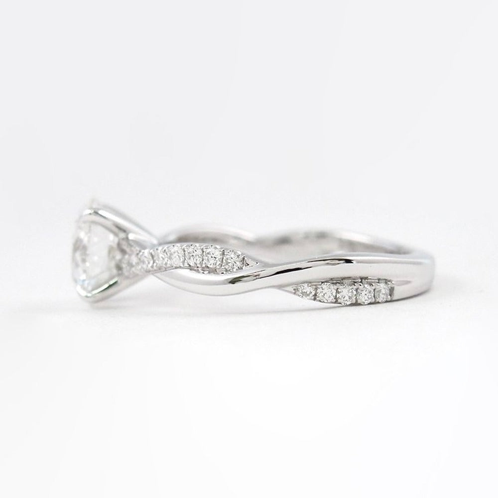 Moissanite Round Cut Twisted Ring For Women