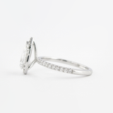 Moissanite Diamond Pear Cut Halo & Pave Set Fancy Ring