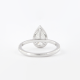 Moissanite Diamond Pear Cut Halo & Pave Set Fancy Ring