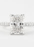Moissanite Colorless Radiant Cut Hidden Halo Ring