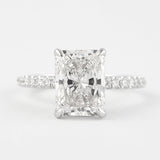 Moissanite Colorless Radiant Cut Hidden Halo Ring