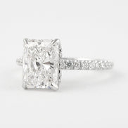 Moissanite Colorless Radiant Cut Hidden Halo Ring