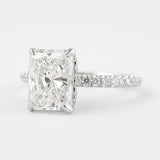 Moissanite Colorless Radiant Cut Hidden Halo Ring
