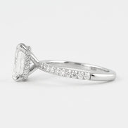 Moissanite Colorless Radiant Cut Hidden Halo Ring