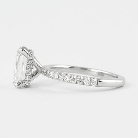 Moissanite Colorless Radiant Cut Hidden Halo Ring