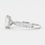 Moissanite Colorless Radiant Cut Hidden Halo Ring