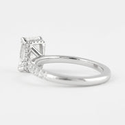Moissanite Colorless Radiant Cut Hidden Halo Ring