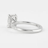Moissanite Colorless Radiant Cut Hidden Halo Ring