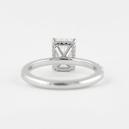 Moissanite Colorless Radiant Cut Hidden Halo Ring