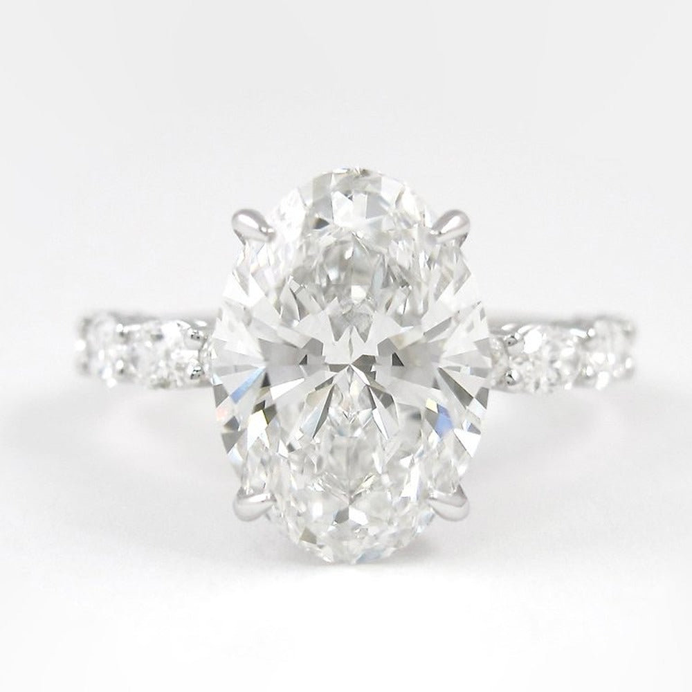 Oval Cut Side Accent VVS1 Clarity Moissanite Valentine Day Gift