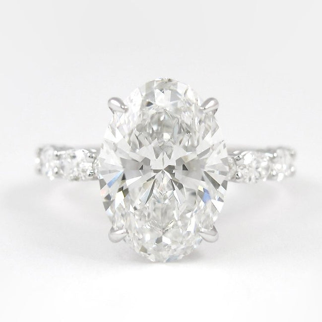 Oval Cut Side Accent VVS1 Clarity Moissanite Valentine Day Gift