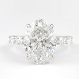 Oval Cut Side Accent VVS1 Clarity Moissanite Valentine Day Gift