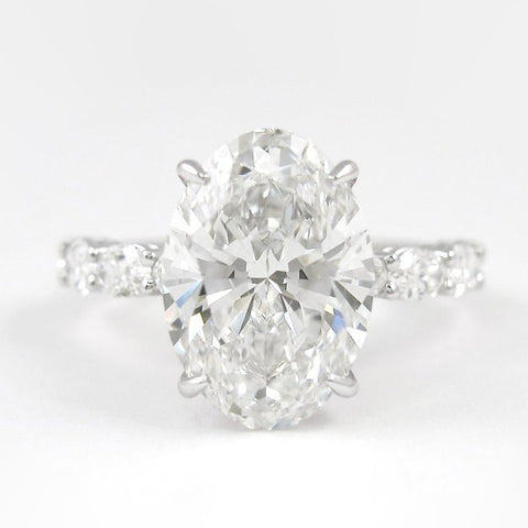 Oval Cut Side Accent VVS1 Clarity Moissanite Valentine Day Gift