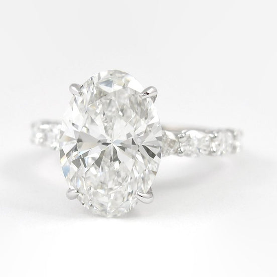 Oval Cut Side Accent VVS1 Clarity Moissanite Valentine Day Gift