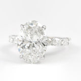 Oval Cut Side Accent VVS1 Clarity Moissanite Valentine Day Gift