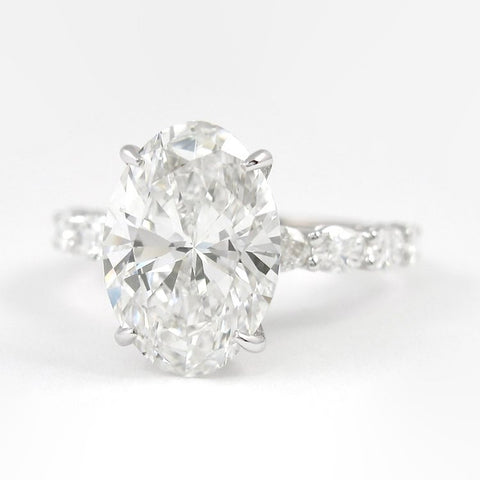 Oval Cut Side Accent VVS1 Clarity Moissanite Valentine Day Gift