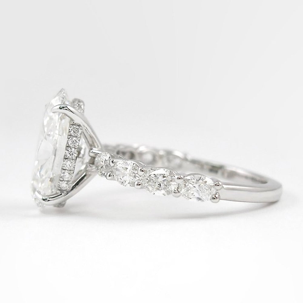 Oval Cut Side Accent VVS1 Clarity Moissanite Valentine Day Gift
