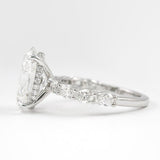 Oval Cut Side Accent VVS1 Clarity Moissanite Valentine Day Gift