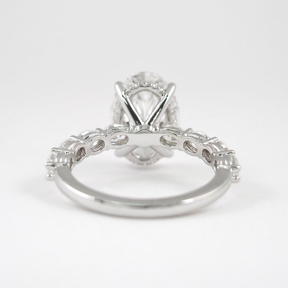 Oval Cut Side Accent VVS1 Clarity Moissanite Valentine Day Gift