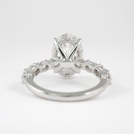 Oval Cut Side Accent VVS1 Clarity Moissanite Valentine Day Gift