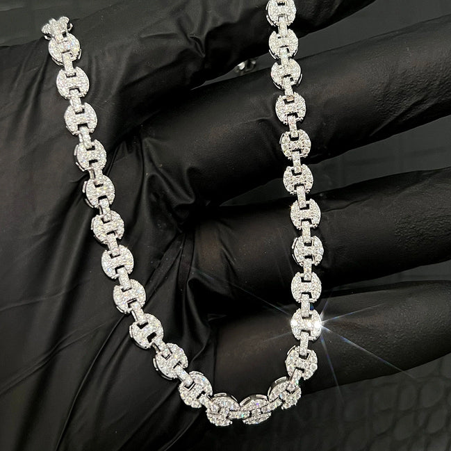 Moissanite Diamond Mariner Cuban Link Chain