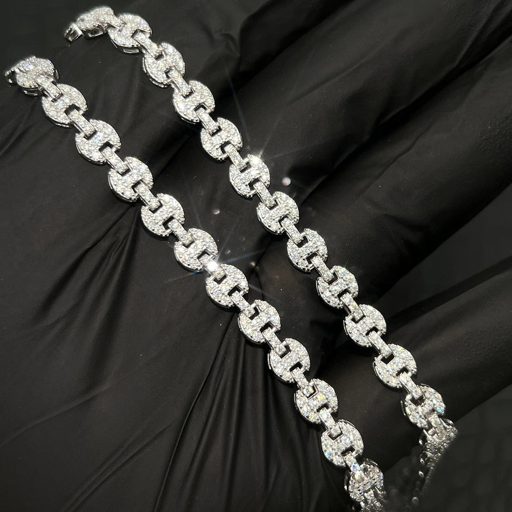 Moissanite Diamond Mariner Cuban Link Chain