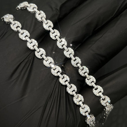 Moissanite Diamond Mariner Cuban Link Chain