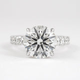 Round Cut Hidden Accent Moissanite Wedding Proposal Ring