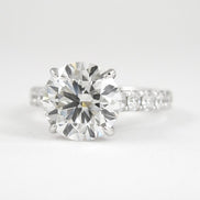 Round Cut Hidden Accent Moissanite Wedding Proposal Ring
