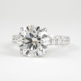 Round Cut Hidden Accent Moissanite Wedding Proposal Ring