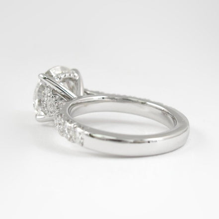 Round Cut Hidden Accent Moissanite Wedding Proposal Ring