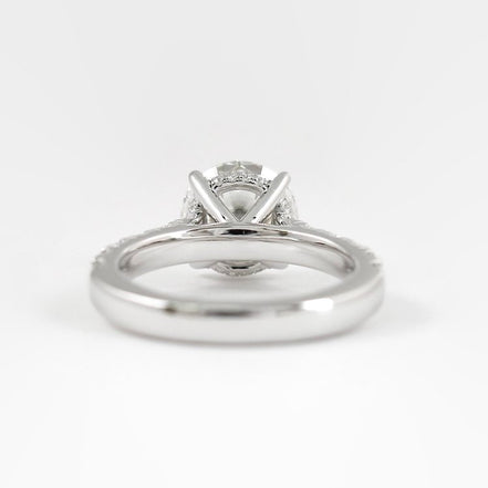 Round Cut Hidden Accent Moissanite Wedding Proposal Ring