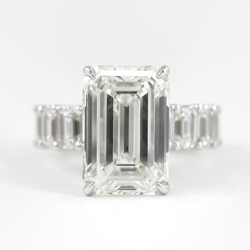 Lab Created Emerald Cut Full Eternity Wedding Ring For Her