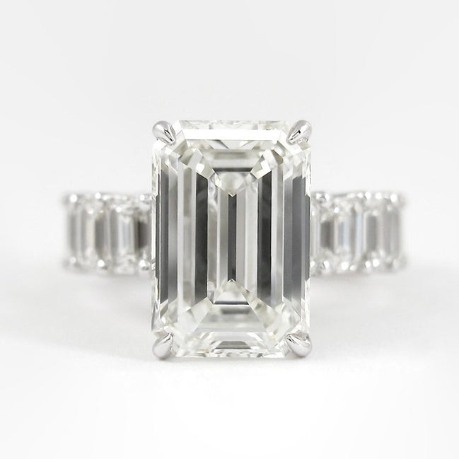 Lab Created Emerald Cut Full Eternity Wedding Ring For Her