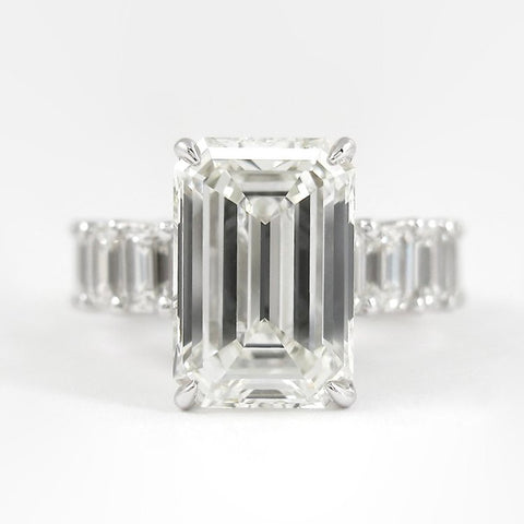 Lab Created Emerald Cut Full Eternity Wedding Ring For Her