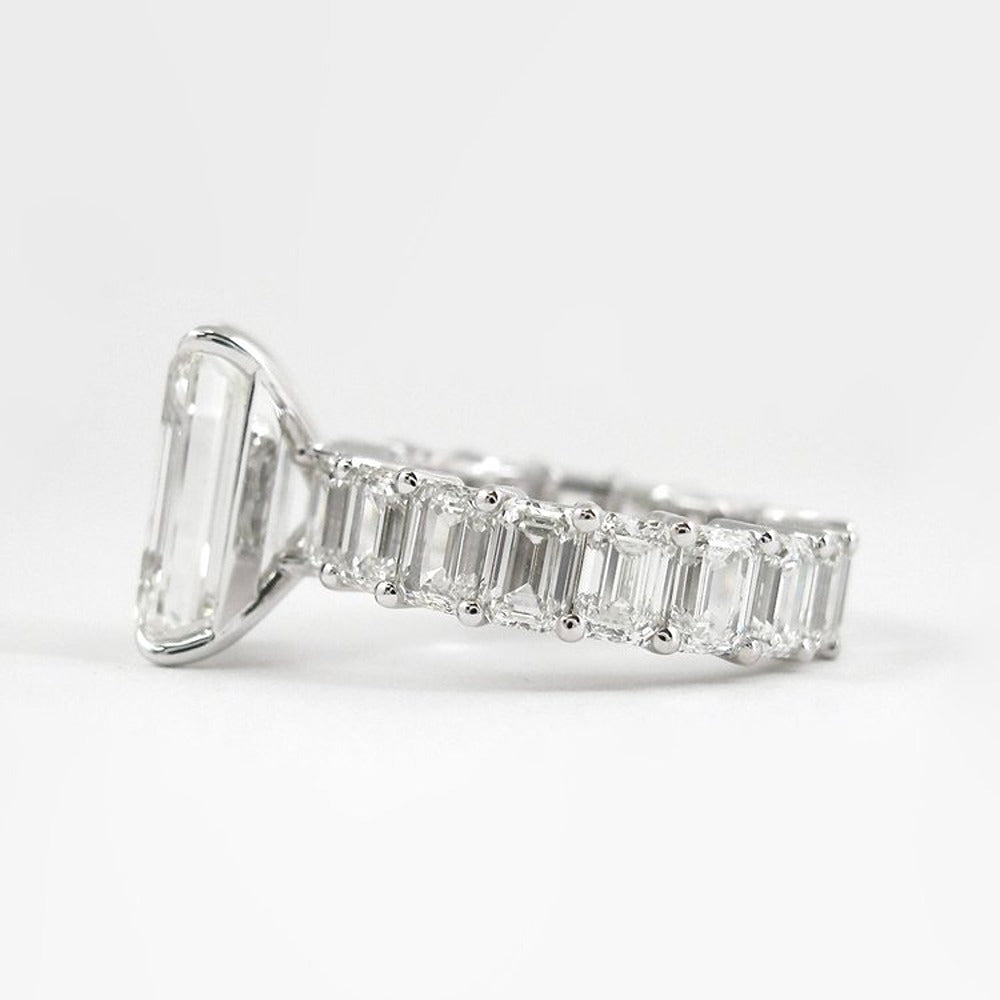 Lab Created Emerald Cut Full Eternity Wedding Ring For Her