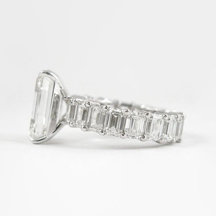 Lab Created Emerald Cut Full Eternity Wedding Ring For Her