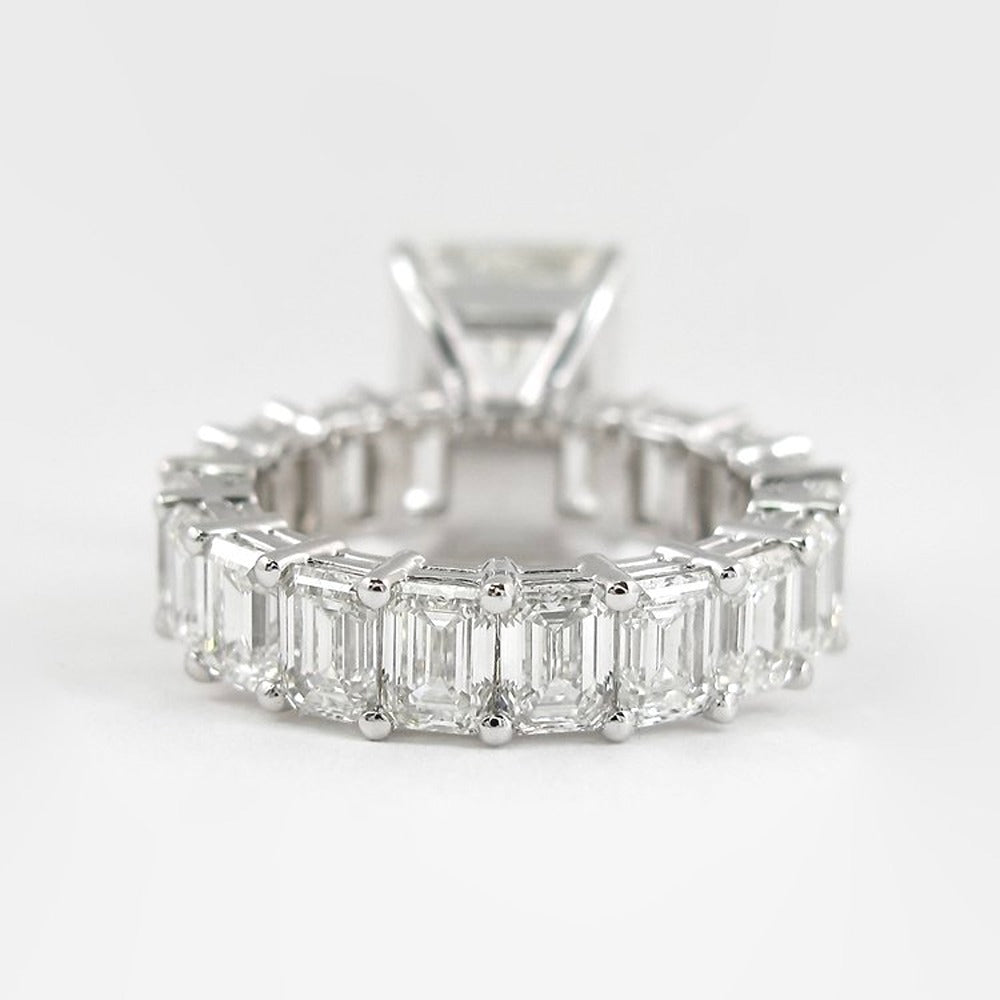 Lab Created Emerald Cut Full Eternity Wedding Ring For Her