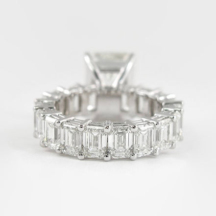 Lab Created Emerald Cut Full Eternity Wedding Ring For Her