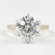 Round Cut Moissanite Pave Set Engagement Ring