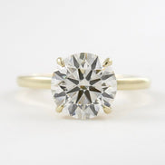 Round Cut Moissanite Hidden Accent Engagement Wedding Ring