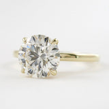 Round Cut Moissanite Hidden Accent Engagement Wedding Ring