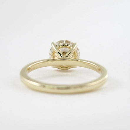 Round Cut Moissanite Hidden Accent Engagement Wedding Ring