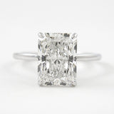 D Color Radiant Cut Moissanite Hidden Halo Engagement Ring