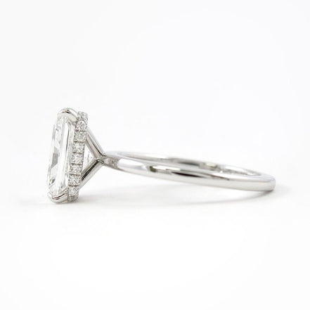 D Color Radiant Cut Moissanite Hidden Halo Engagement Ring
