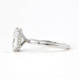 D Color Radiant Cut Moissanite Hidden Halo Engagement Ring