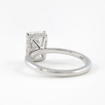 D Color Radiant Cut Moissanite Hidden Halo Engagement Ring