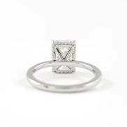 D Color Radiant Cut Moissanite Hidden Halo Engagement Ring